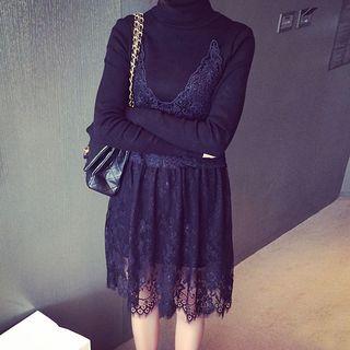 Spaghetti Strap Mini Lace Dress / Spaghetti Strap Midi Lace Dress