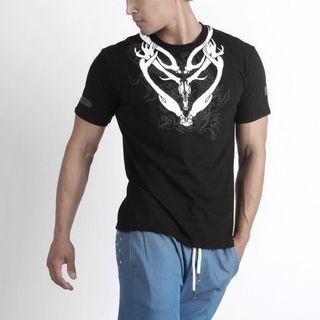 Horn-printed T-shirt