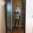 Plaid Wool Blend A-line Miniskirt