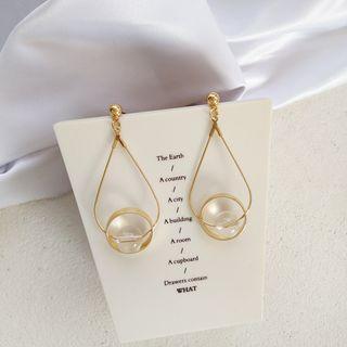 Glass Ball Alloy Drop Earring