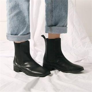 Square-toe Ankle Chelsea Boots