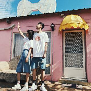 Watermelon Print Short-sleeve Couple Matching T-shirt