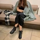Spaghetti-strap Long Velvet Dress