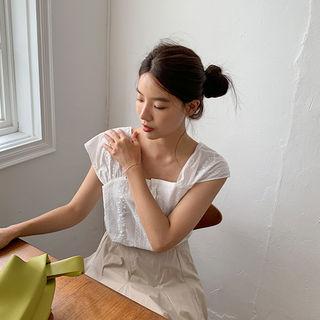 Cap-sleeve Lacy Blouse