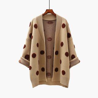 Polka Dot Open-front Cardigan
