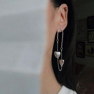 Heart Chain Alloy Dangle Earring