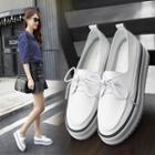 Platform Contrast-trim Lace-up Shoes