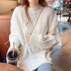 Dotted Cable-knit Sweater Off-white - One Size