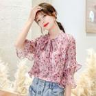 3/4 Sleeve Layered Floral Printed Blouse