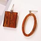 Non-matching Acrylic Square & Oval Hoop Dangle Earring E1027 - 1 Pair Non-matching - One Size