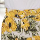 Floral H-line Miniskirt With Belt