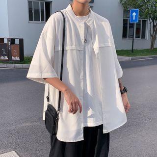 Stand Collar Oversized Short-sleeve Tee