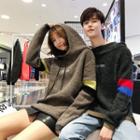 Couple Matching Long Sleeve Printed Hooded Knit Top