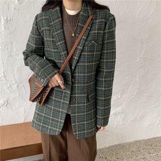 Loose-fit Check Blazer