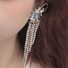 Rhinestone Fringe Drop Earring 1 Pair - White - One Size