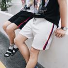 Couple Matching Drawstring Contrast Stripe Shorts