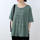 Lettering Elbow-sleeve Slit-side T-shirt