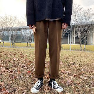 Plain Fleece-lined Dress Pants