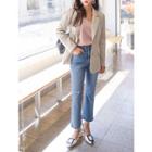 Plus Size Single-breasted Plaid Blazer