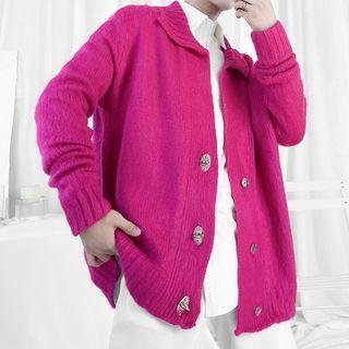 Lapel Oversized Knit Cardigan