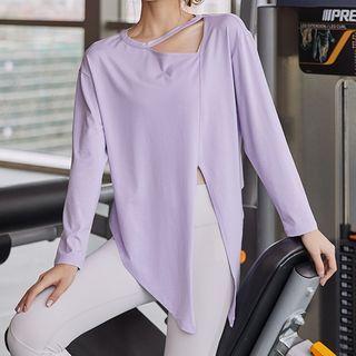 Tie-hem Cutout Sports T-shirt