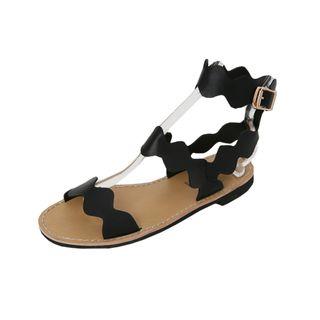 Scalloped Ankle-strap Flat Sandals