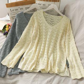Loose-fit Open-knit Cape Top