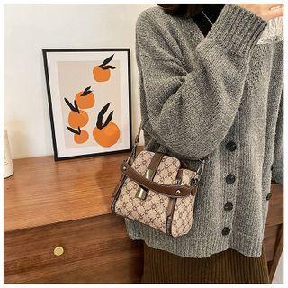 Print Top Handle Bucket Bag