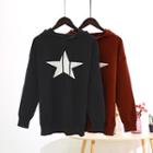 Star Pattern Hooded Sweater
