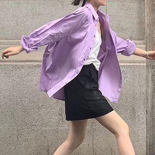 Long Sleeve Oversized Pinstripe Shirt
