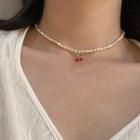 Cherry Pendant Freshwater Pearl Choker Necklace - Cherry - Red - One Size