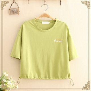 Printed Drawstring Short-sleeve Tee