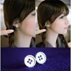 Alloy Button Earring 1 Pair - As Shown In Figure - One Size