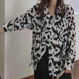 Zebra Print Chiffon Shirt Shirt - Black & White - One Size