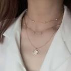 Alloy Rhinestone Pendant Layered Choker Necklace