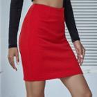 High Waist Jacquard Pencil Skirt