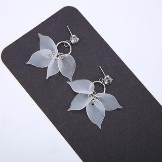 Rhinestone Frosted Petal Dangle Earring As Shown In Figure - One Size
