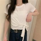 Tie-waist Short-sleeve Cropped Top
