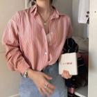 Pinstriped Shirt Light Pink - One Size