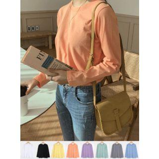 Round-neck Cotton T-shirt In 8 Colors