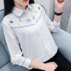 Embroidered Contrast Trim Shirt