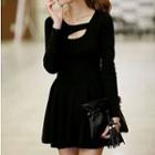 Long-sleeve Open-front Party Dress