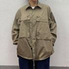Long-sleeve Plain Oversize Cargo Shirt