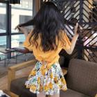 Tie Back Short-sleeve T-shirt / Printed Skort