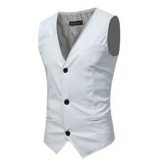 Plain Faux Leather Vest