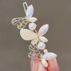 Butterfly Faux Pearl Hair Clip Ly1634 - White - One Size