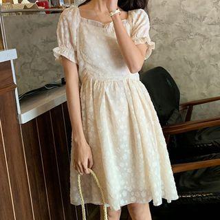 Short Sleeve Ruffle Floral Maxi Dress