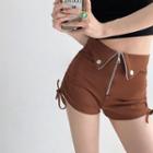 Waist-details Drawstring-side Hot Shorts