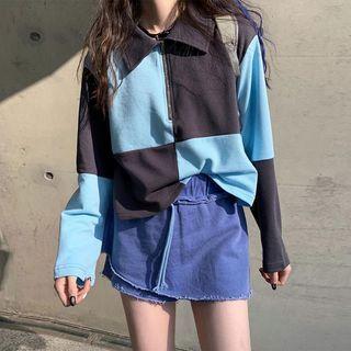 Half-zip Color Block Polo Shirt
