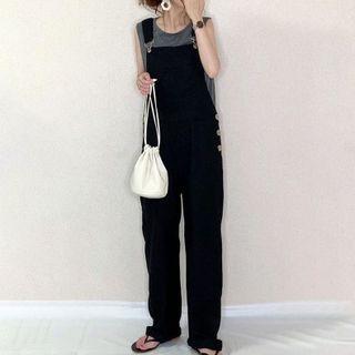 Straight Leg Dungarees Black - One Size